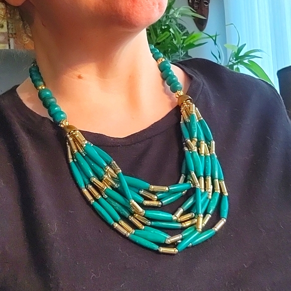 80s costume vaguely Egyptian multistrand necklace - Picture 1 of 2